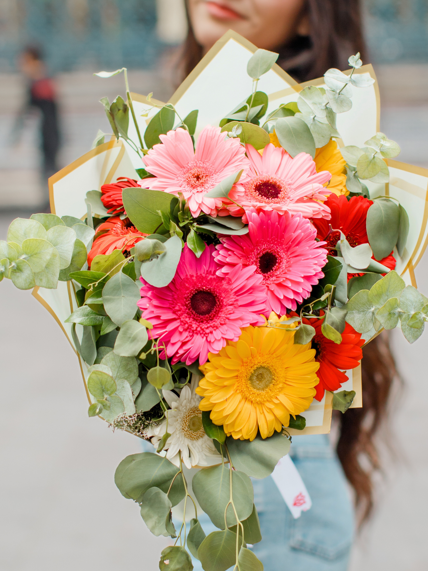 Ramo de Gerberas con Eucalipto