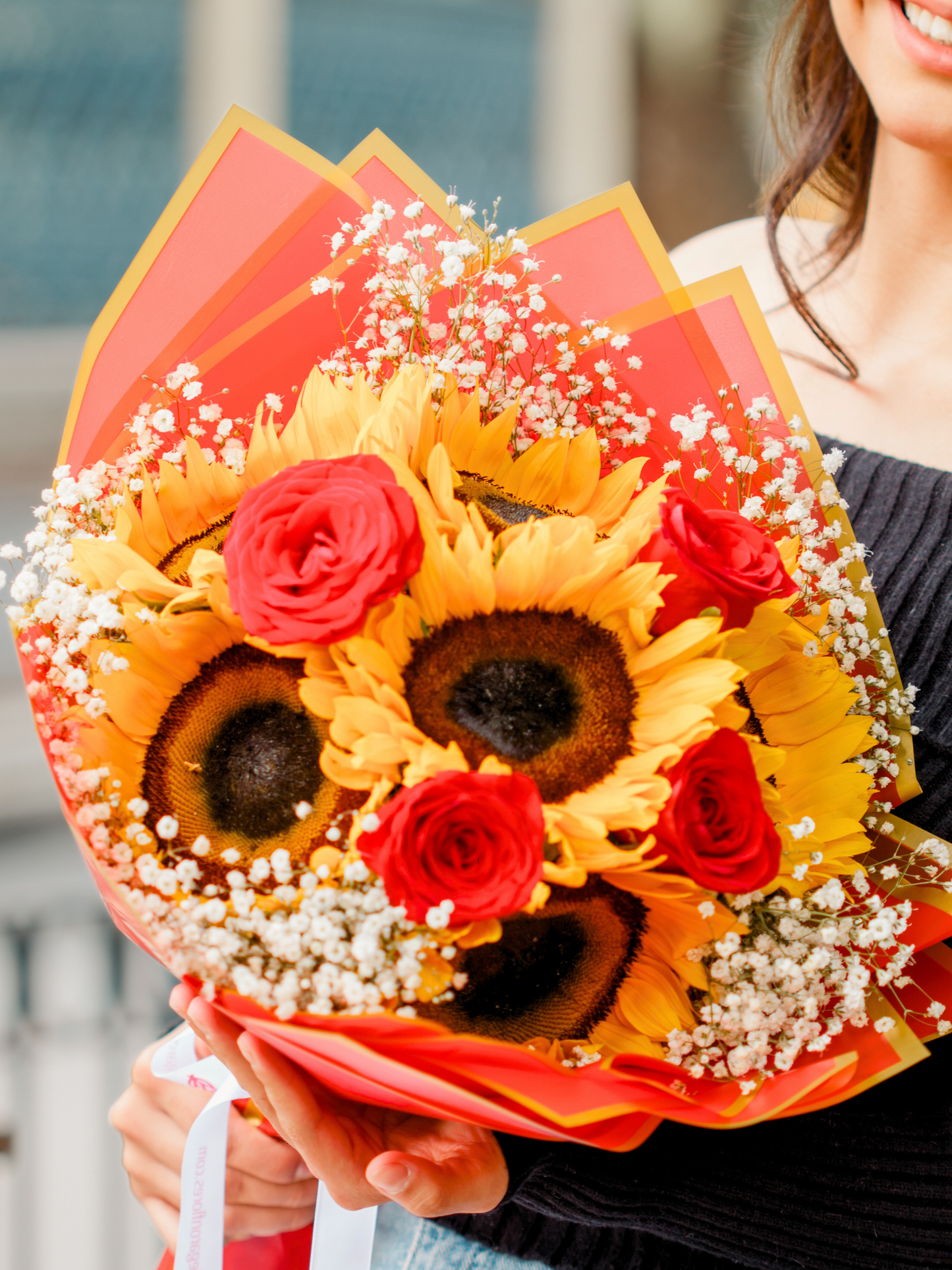 Ramo de Girasoles y Rosas Rojas