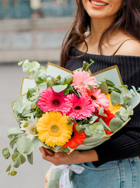 Ramo de Gerberas con Eucalipto